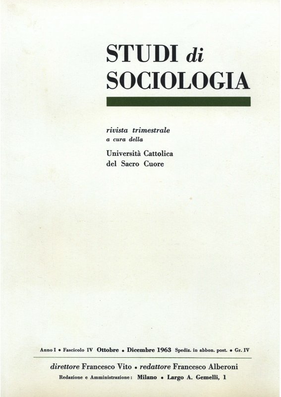 STUDI DI SOCIOLOGIA - 1963 - 1